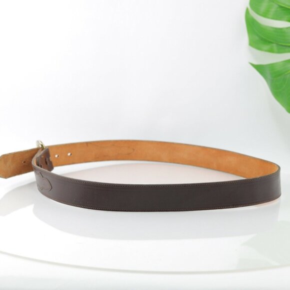 DunDee Mens Belt Size 42 Western Brown Leather Gold Tone Prong D-Ring Buckle - Picture 6 of 12